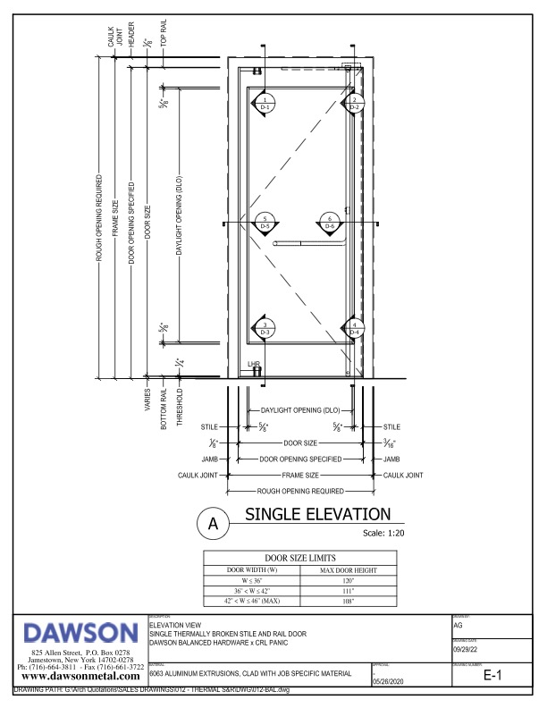 DAWSON Thermally Broken Balanced Drawing DAWSON Thermally Broken Balanced Drawing