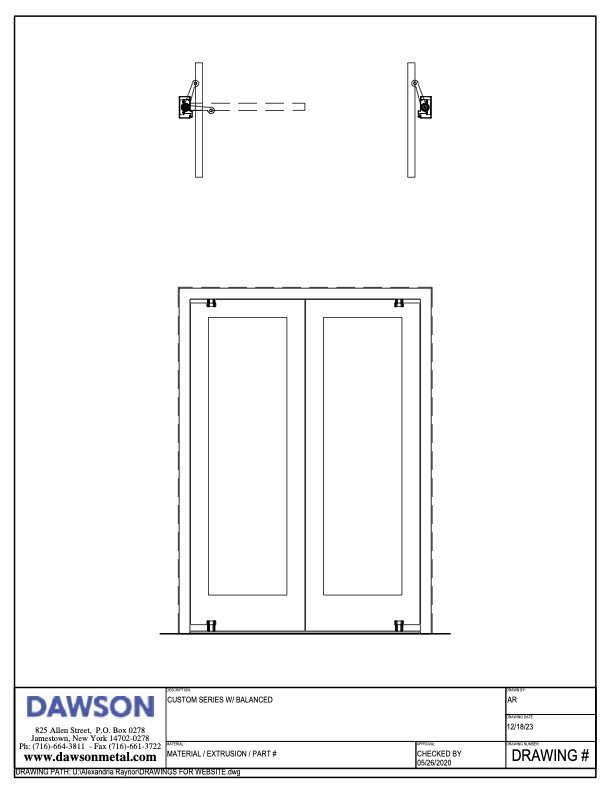 Custom Series Balanced drawing DAWSON Doors Custom Series Balanced drawing