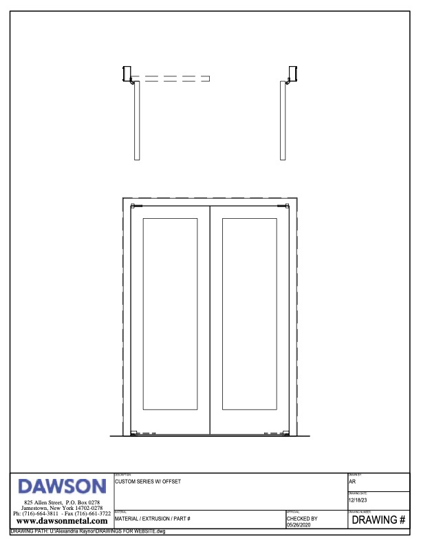 Custom Series Offset drawing DAWSON Doors Custom Series Offset drawing