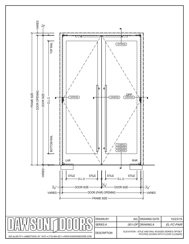 Rugged HD Series offset pivot drawing DAWSON Rugged HD Series offset pivot drawing