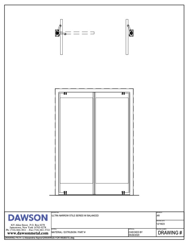 UNS Series Balanced drawing DAWSON Doors UNS Series Balanced drawing